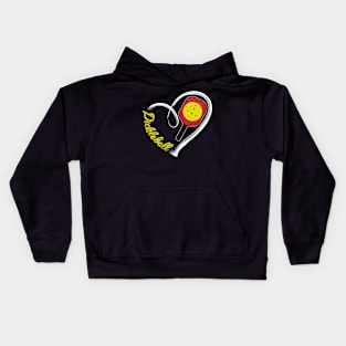 Love Pickleball Heart Paddleball Lover I love Pickleball Kids Hoodie